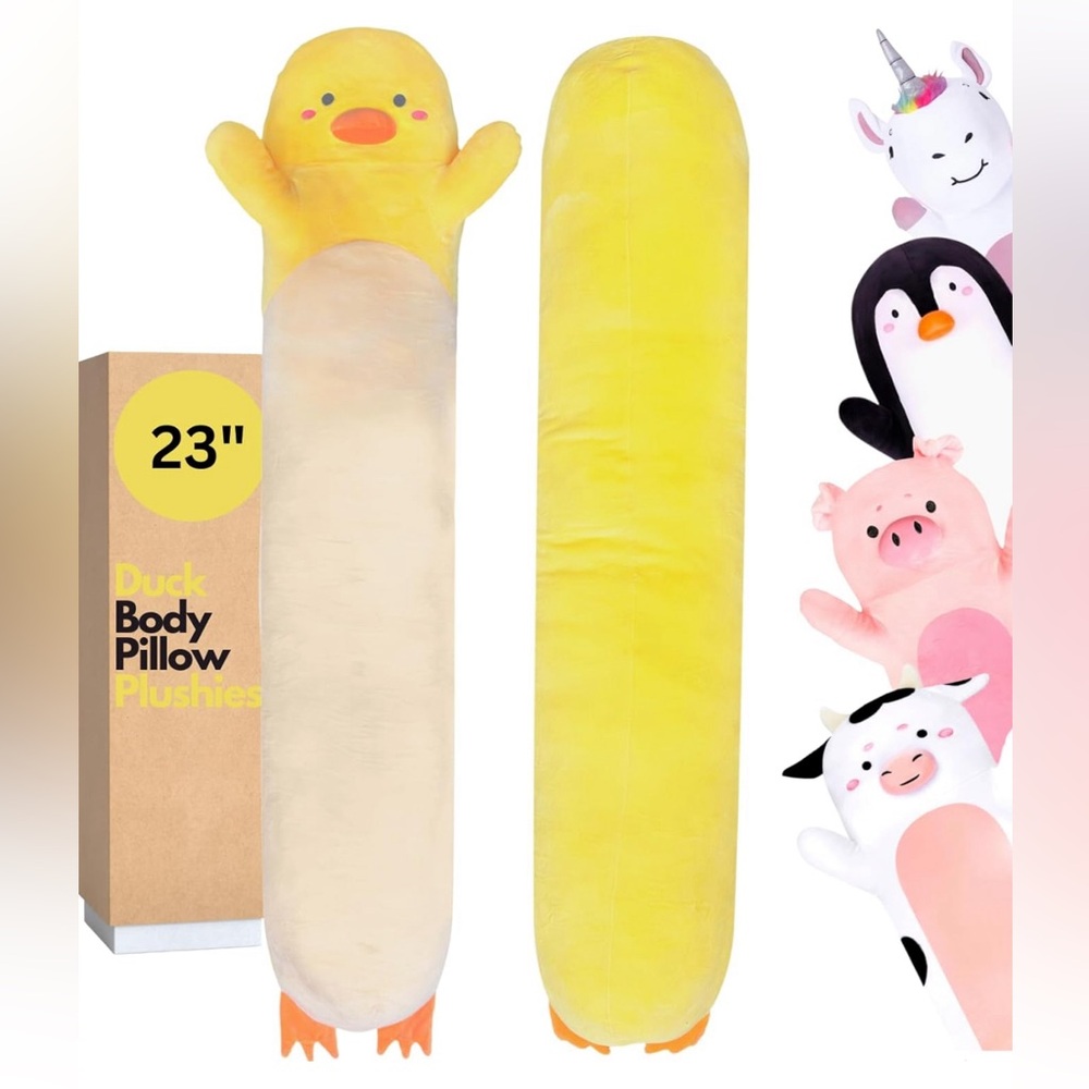 Cuddle Paws Plush Yellow Duck Body Pillow